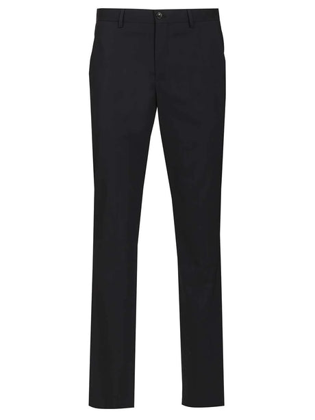 Giorgio Armani Flat Front Virgin Wool Trousers - Blue