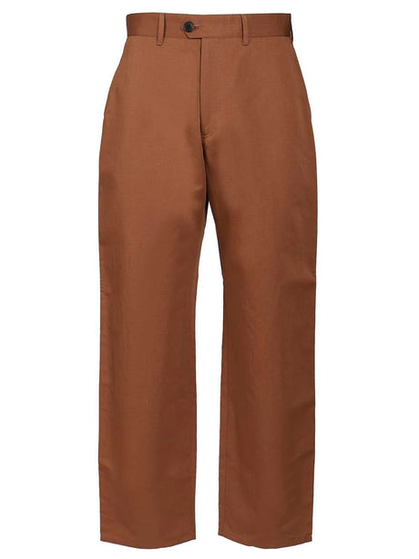 Paul Smith Cotton And Linen Trousers - Brown
