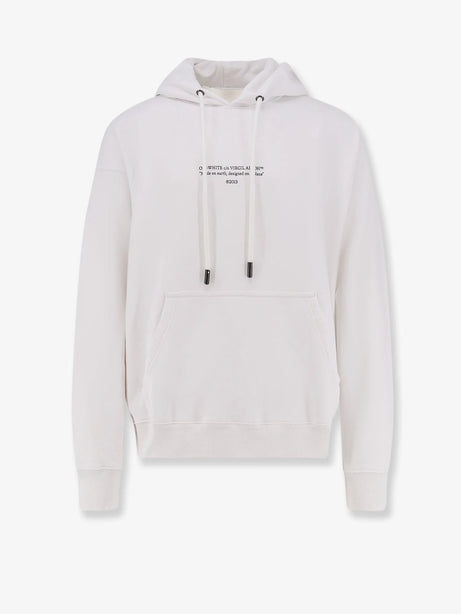 Off White Cotton sweatshirt with frontal logo print