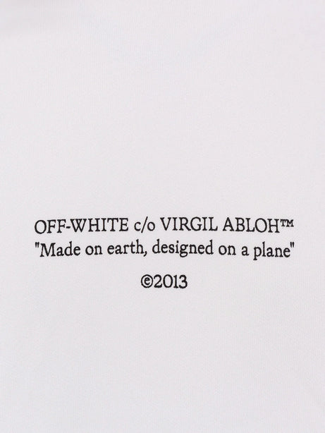 Off White Cotton sweatshirt with frontal logo print