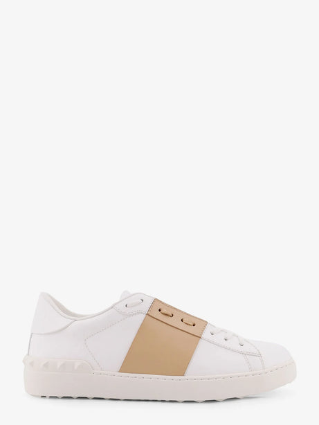 Valentino Garavani Open leather sneakers - Bianco Beige