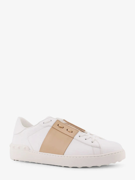 Valentino Garavani Open leather sneakers - Bianco Beige