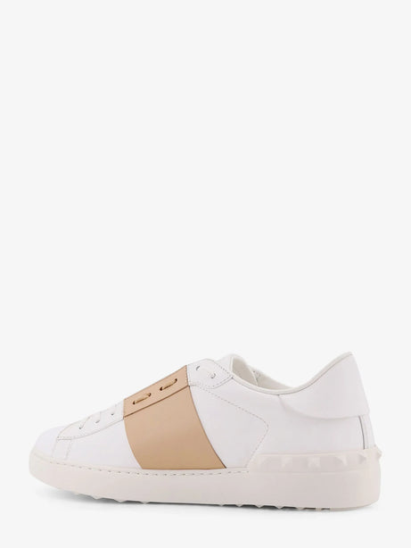 Valentino Garavani Open leather sneakers - Bianco Beige