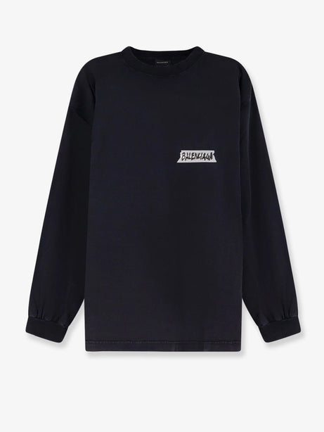 Balenciaga Cotton T-shirt - Faded Washed Black