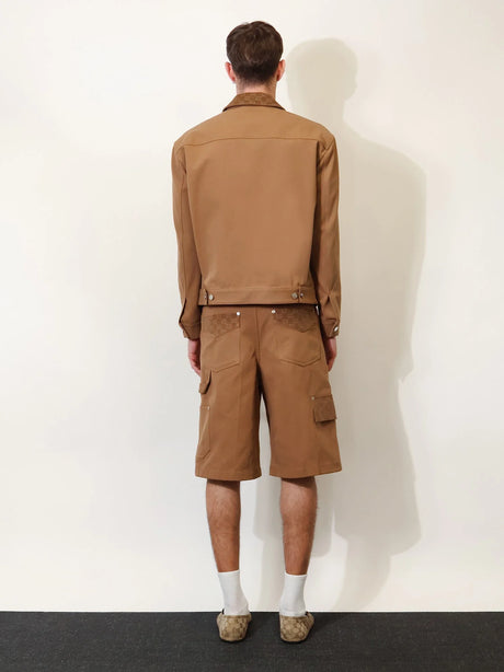 Gucci Canvas Jacket with GG details - Camel