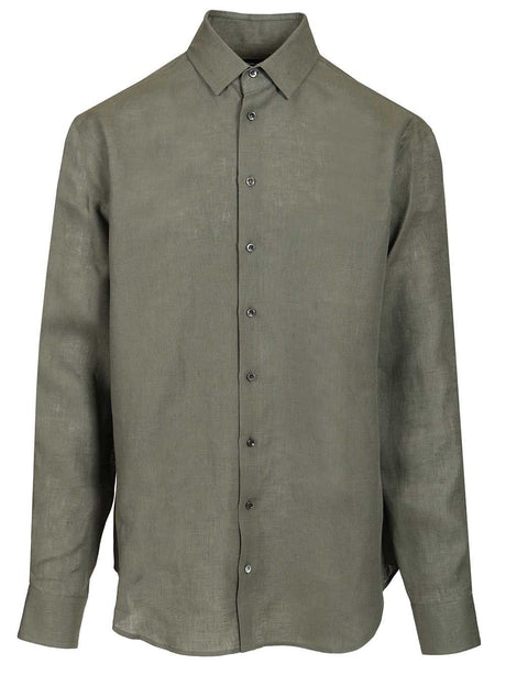 Giorgio Armani Classic Linen Shirt - Green