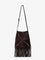 Valentino Garavani Suede shoulder bag with fringes and metal details - Testa Di Moro