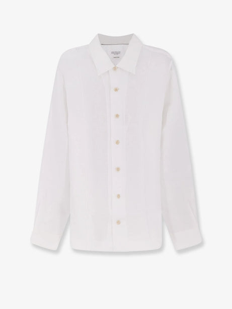Brunello Cucinelli Easy Fit linen shirt - Bianco