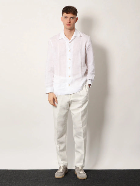 Brunello Cucinelli Easy Fit linen shirt - Bianco