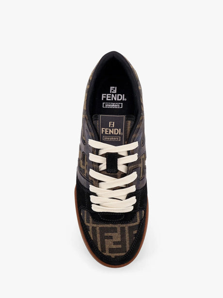 Fendi Fendi Match FF Jacquard Fabric and Suede sneakers - Nero+Tabacc.Nero+Ice