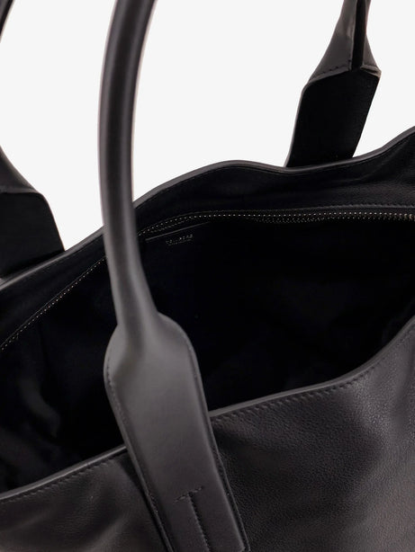 Tom Ford Leather shopping bag with logo lettering on the bottom - Black