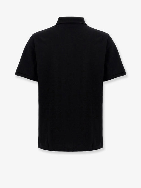 Saint Laurent Cotton blend polo shirt with Cassandre embroidery - Noir