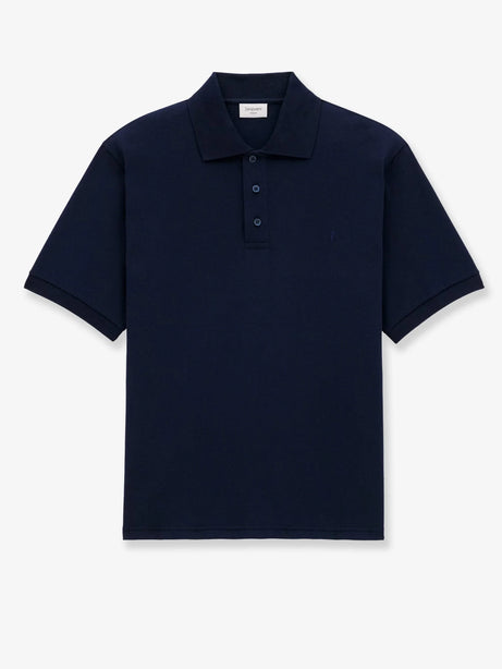 Saint Laurent Recycled material polo shirt with Cassandre embroidery - Marine