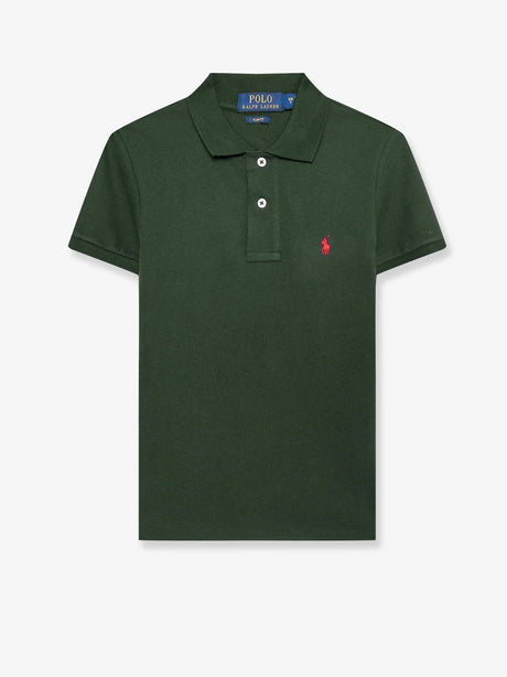 Polo Ralph Lauren Cotton polo shirt with embroidered logo on the front - College Green