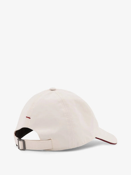 Brunello Cucinelli Nylon hat with embroidered logo on the front - Offwhite Rosso