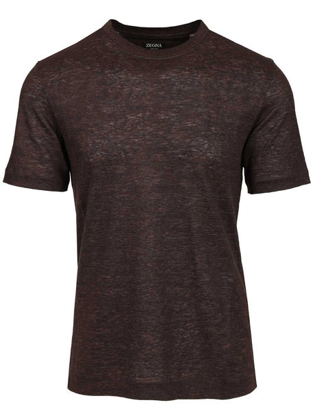 Zegna Linen T-Shirt - Brown