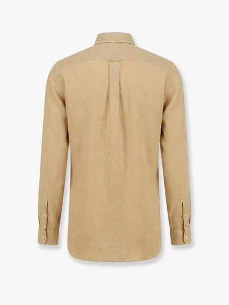 Polo Ralph Lauren Linen shirt with logo embroidery - Cafe Tan