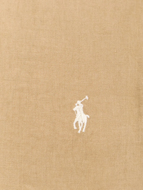 Polo Ralph Lauren Linen shirt with logo embroidery - Cafe Tan