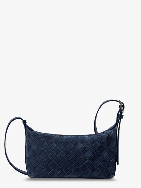 Bottega Veneta Traveler suede shoulder bag - Neptune-Silver