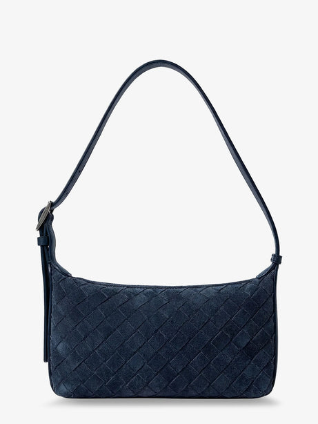 Bottega Veneta Traveler suede shoulder bag - Neptune-Silver