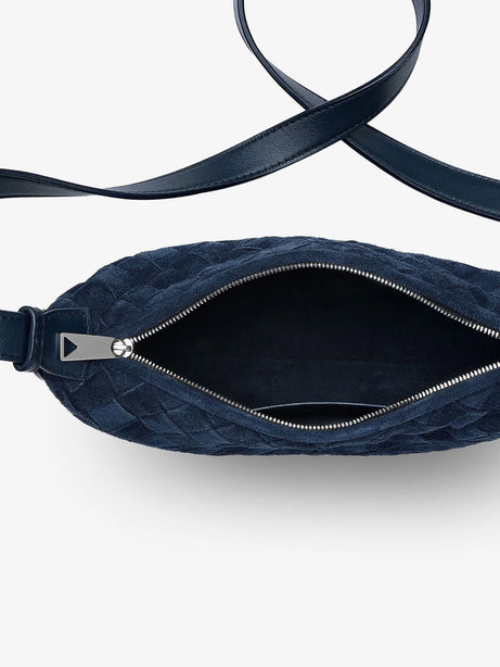 Bottega Veneta Traveler suede shoulder bag - Neptune-Silver