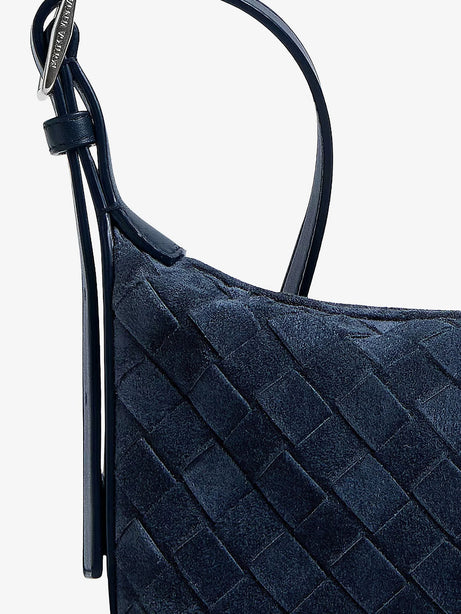 Bottega Veneta Traveler suede shoulder bag - Neptune-Silver