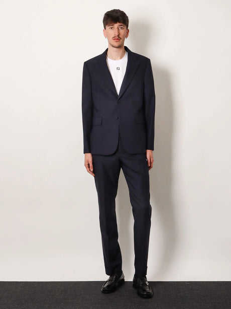 Fendi Trousers Wool Tonal Stitching - Abisso