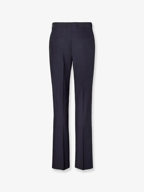 Fendi Trousers Wool Tonal Stitching - Abisso