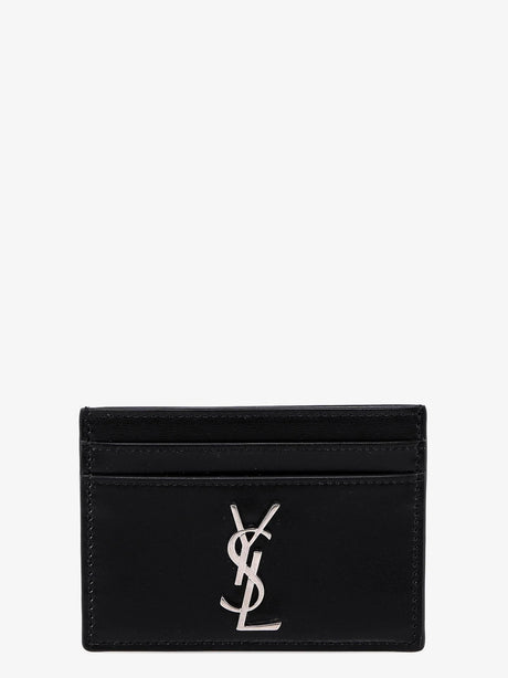 Saint Laurent Cassandre leather card holder - Nero
