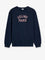 Celine Cotton sweater with front lettering logo - Navyredwhite