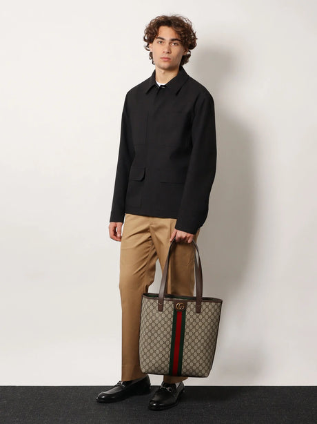 Gucci GG Monogram fabric Ophidia shopping bag - Beige Marrone