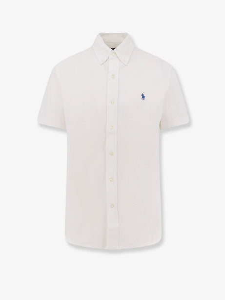 Polo Ralph Lauren Cotton shirt with embroidered logo on the front - White