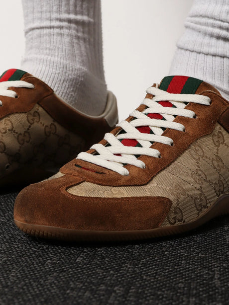 Gucci Gucci Shift suede sneakers with GG Supreme Fabric inserts - Sund