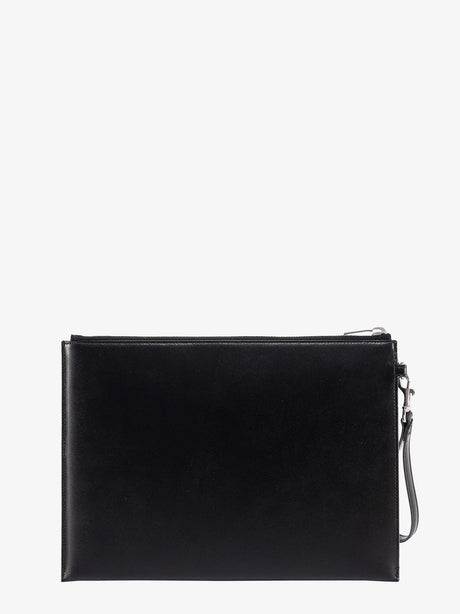Saint Laurent Leather clutch with Monogram detail - Nero