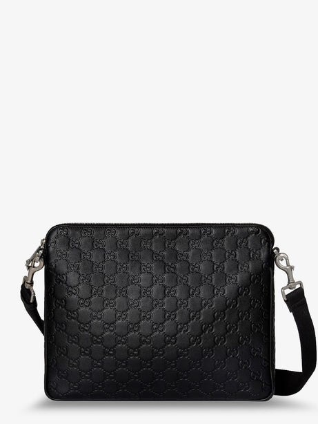 Gucci GG Emblem leather crossbody bag - Grey
