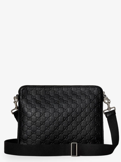 Gucci GG Emblem leather crossbody bag - Grey