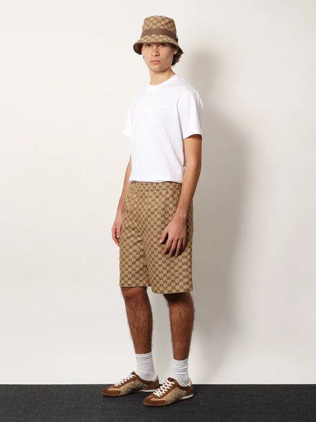 Gucci GG Supreme Fabric shorts - Camel Ebony