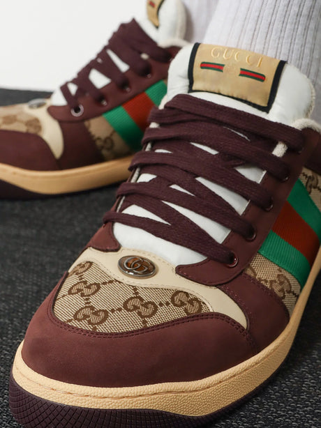 Gucci GG fabric leather sneakers - Be/Bu/Ho/Ns-Nr-Ns/Mw