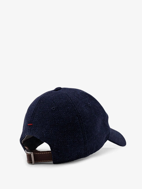 Brunello Cucinelli Silk, linen and wool hat - Navy Perla
