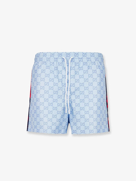 Gucci GG nylon swim trunks - Azure Mc