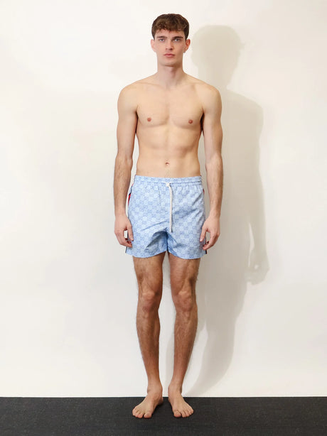 Gucci GG nylon swim trunks - Azure Mc