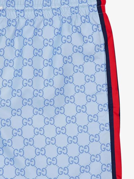 Gucci GG nylon swim trunks - Azure Mc