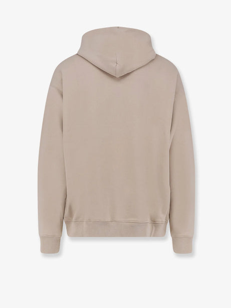 Off White Cotton sweatshirt with frontal logo print - Pumice Stone