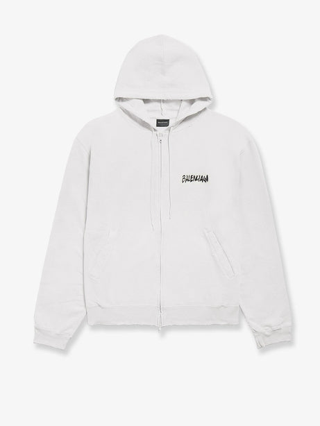 Balenciaga Over Zip-Up Hoodie cotton sweatshirt - Dirty White