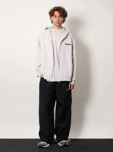 Balenciaga Over Zip-Up Hoodie cotton sweatshirt - Dirty White