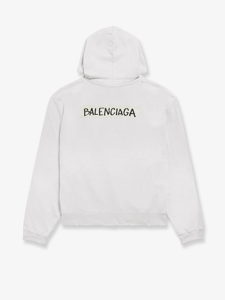 Balenciaga Over Zip-Up Hoodie cotton sweatshirt - Dirty White