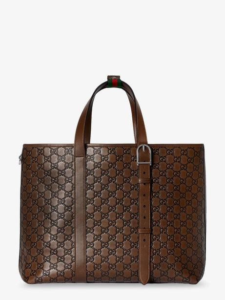 Gucci GG Emblem leather shopping bag - Sund Black