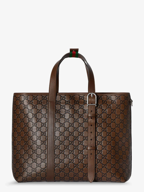 Gucci GG Emblem leather shopping bag - Sund Black
