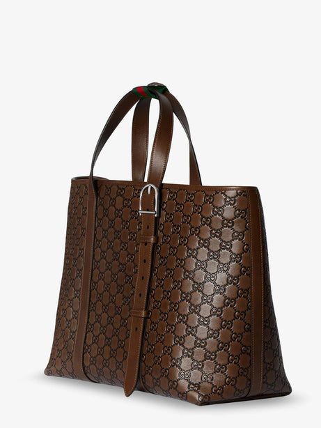 Gucci GG Emblem leather shopping bag - Sund Black