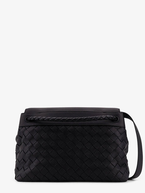 Bottega Veneta Andiamo leather shoulder bag with Intrecciato pattern - Black-Nero Opaco